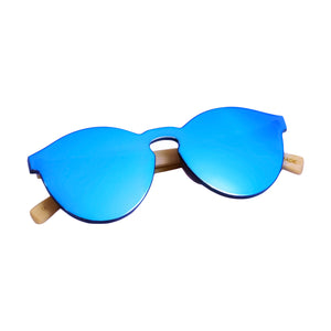 Blue Infinity Lens Rimless Sunglasses by Derivative