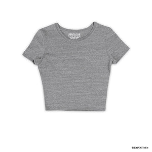 heather grey cute comfortable women's crop top t shirt shirts