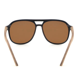 retro aviator sunglasses with brown lens