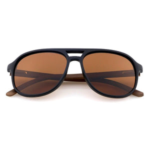 polarized wood aviator sunglasses for men and women