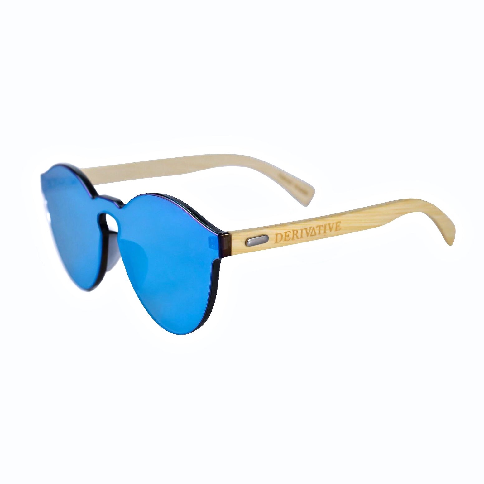Blue Infinity Lens Rimless Sunglasses by Derivative