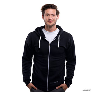 cameron kolbo in eco friendly black hoodie, hoodies mens & womens sustainable eco friendly clothing brand 